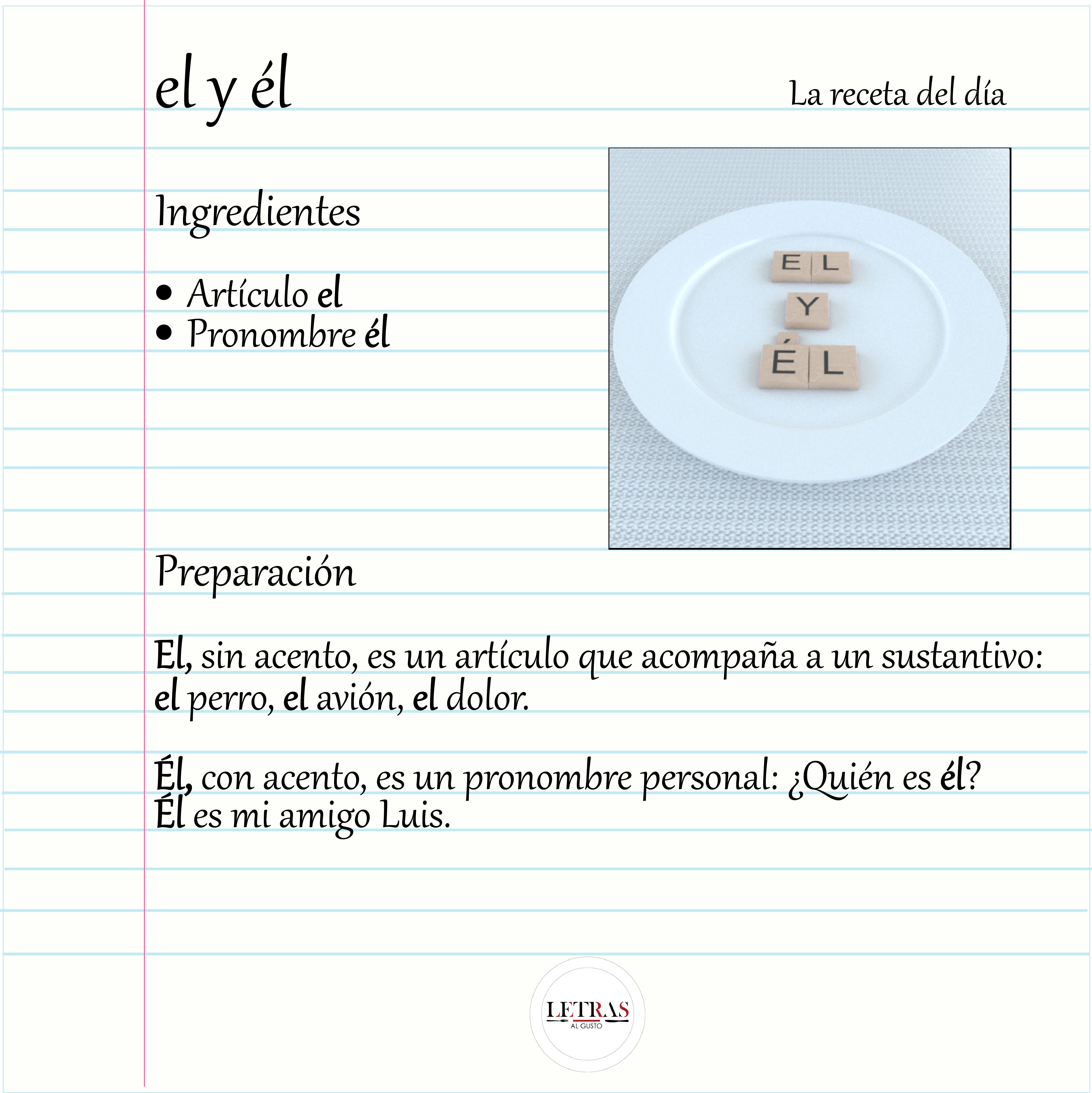El In Diferencias entre el y él | Letras al Gusto